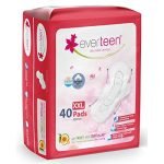 Everteen Xxl Soft Neem-Safflower Sanitary Pads For Women – 40 Pads, Rash Free, Anti Tan, Skin Friendly, Double Wing Shape, Advanced Leak Protection, Xx Large, 320Mm – 1 Pack (40 Pads)