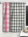 Athom Living Eco Saviour Premium Cotton Bath Towel Waffle Pink & Green (Pack of 2)