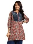 Rapsodia Women’s Cotton Regular Kurti (R70149-Red-M_Red_Medium)