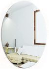 LUBELA Oval Shape Adhesive Mirror Sticker for Wall on Tiles Bathroom Bedroom Living Room MALL