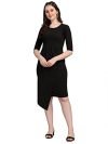 PURVAJA Women’s Corduroy Bodycon Knee-Length Dress (Ruby-123-BL-L_Black