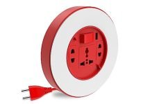Goldmedal Curve Plus 205138 Plastic 240V Plano 2-Pin 5M Cable Extension Cords (White And Red)