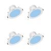 Polycab 5 Watt Led Down Light Scintillate Integral Slim Round Smart Panel Offers Bright Lumination Long Lifespan No Harmful Radiation (Blue, 4 Pcs, Cut Out: 3.14 Inches)