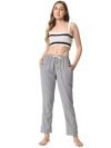 IRIZA Women’s Cotton Yarn Dyed Stripe Check Pyjama With Drawstring (M, BlackWhiteCH)