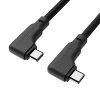 Ambrane 60W Type C to Type C Fast Charging Cable, L Shape for Easy Holding, PD Technology, 480Mbps Data Sync for Smartphones, Laptops & Other Type C Devices, 1.2m (ABTTLS-12 Black)
