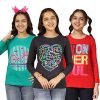 KYDA KIDS® Girls Cotton Printed Full Sleeve T-Shirt – (Pack fo 3)