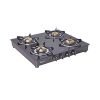 Glen 4 Burner LPG Glass Gas Stove with Brass Burner, Black Manual Ignition (CT4B55BLBB)