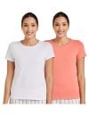 Amazon Brand – Symbol Women’S Regular T-Shirt (Rn-Po2-Combo4_White And Coral Pink Xl)