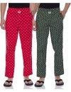 Amazon Brand – Symbol Men’s Printed Regular Fit Pyjamas (Pack of 2) Pajama Bottom (A2-SYMPJ-TEX-PO2-05_Red5&Green1_M)
