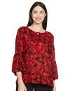 Amazon Brand – Myx Women’s Cotton Screen Print Regular Fit Short Kurti (AW18ESST1C_Red_Medium)