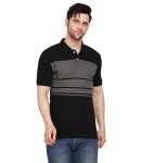 Scott International Men’S Rich Cotton Regular Fit Striper Polo T-Shirt (Smarto-Bl-Ch-Xl, Black-Charcoal, X-Large)