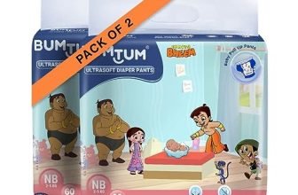 Bumtum Chota Bheem New Born Baby Diaper Pants, 120 Count, Leakage Protection Infused With Aloe Vera, Cottony Soft High Absorb Technology (Pack Of 2)