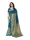 PISARA Women’s Art Silk Printed Saree,Teal Sari