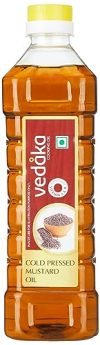 Amazon Brand – Vedaka Cold Pressed Mustard Oil | Cooking Oil | Omega 3 | 100% Vegetarian Oil (1 litre)