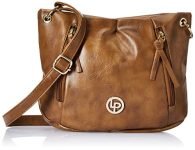 Lino Perros Women’s Artificial Leather Sling bag Peach Coloured (BROWN)