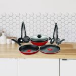 Pigeon Mio Non-Stick Coated Cookware Set(Aluminium, 8 – Piece)
