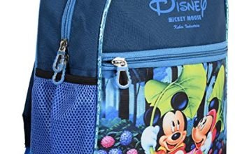 Fun Homes Disney Mickey Minnie Mouse 13 Inch Polyster School Bag,Backpack For Kids, Blue (Fun0761)