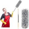 Sixty8 Holic Microfiber Feather Duster Bendable & Extendable Fan Cleaning Duster with 100 inches Expandable Pole Handle Washable Duster for High Ceiling Fans,Window Blinds, Furniture