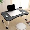 Kiyan Enterprise Wood Portable Laptop Table(Finish Color – Black, Wooden, Knock Down)