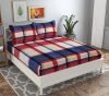 Bsb Home 120 Tc Double Abstract Printed Bedsheet With 2 Pillow Covers | 110 Gsm Soft Brushed Microfiber – Breathable & Wrinkle Free – (86 X 88 Inch, Blue & Red)