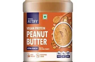Saffola Fittify Vegan Protein Peanut Butter | Extra Crunchy | High Protein | No Refined Sugar | Vegan | 925G