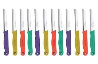 Hotmark 10 Pcs Kitchen Knife Set – Multipurpose Utility Knives For Household – 5 Pcs Serrated Knife+ 5 Pcs Sharp Edge Knife – Pack Of 10, Stainless Steel