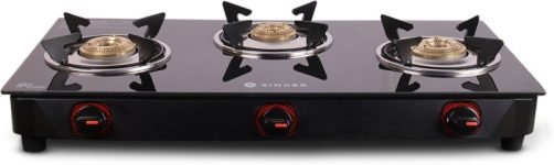 Singer Maxiflare 3 Gs Glass Manual Gas Stove(3 Burners)