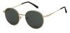 VINCENT CHASE EYEWEAR By Lenskart | Full Rim Round Branded Latest and Stylish Sunglasses | Polarized and 100% UV Protected | Men & Women | Medium | VC S13112 (Color:-Frame Gold/Lens Green)-Pack of 1