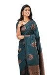 Avantika Fashion Women’s Kanjivaram Soft Lichi Silk Saree With Blouse Piece (Morpinch)
