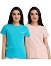 Amazon Brand – Eden & Ivy Women’s Regular T-Shirt (Pack of 2) (PAG101A_Turq & Blush M)