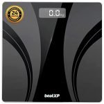 beatXP Actifit Breeze Digital Weighing Scale with Backlit LCD Panel (Black), Electronic Weight Machine for Body Weight with 6 mm Thick Tempered Glass (24 Month Warranty)