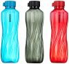 Amazon Brand – Solimo 1000 Ml Plastic Water Bottle | Set Of 3 |Multi Color