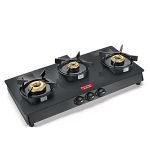 Prestige Svachh Neo Gtsn 03 Toughened Glasstop Gas Stove with Liftable 3 Burners (Black), Open