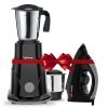Lifelong Duos 500 Watt 2 Jar Mixer Grinder with 3 Speed Control and 1100 Watt Dry Non-Stick soleplate Iron Super Combo (Black, 1 Year Warranty)
