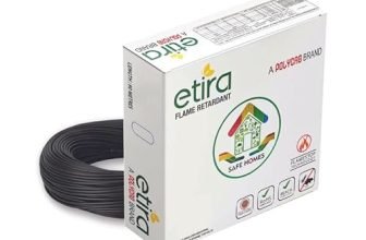 Polycab Etira Flame Retardant House Wire Pvc Insulated Copper Cable Electric Wire (6.0 Sqmm, Black, 90M)