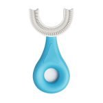 XML U Shaped Toothbrush For Kids Baby Food Grade Soft Silicone Brush Head Oral Teeth Cleaning Tools for Children- Multi color (1-U-SHAPE-BRUSH)