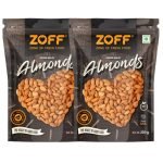 Zoff 100% Natural Premium California Dried Almonds | 2 Pack Pouch | Premium Badam Giri | High in Fiber & Boost Immunity | Real Nuts | Gluten Free | 500g