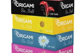 Origami 2 Ply Facial Tissue Box | Car Tissue – Pack Of 4 (100 Pulls Per Box, 400 Sheets)