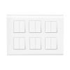 Wipro Northwest (Nowa) Switch Combo Of 12M Plate + 6A Switch X12T, White (Kit 15)