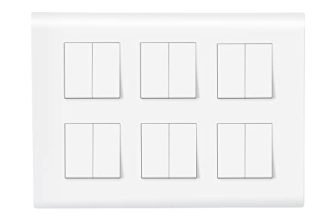 Wipro Northwest (Nowa) Switch Combo Of 12M Plate + 6A Switch X12T, White (Kit 15)