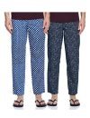 Diverse Men’S Cotton Printed Pajama Bottom Pack Of 2 (Dcmlpcmrc19L35-34-L_Blue & Black & White_Large)