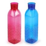 CELLO Florence 1000ml | BPA Free, 100% food grade | Safe Plastic | Refrigerator Safe | Wide Mouth | Leakproof | Set of 2 clear