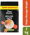 True Elements Rolled Oats, Wholegrain Breakfast, High Protein and Fibre oats for weight loss Pouch(2 kg)