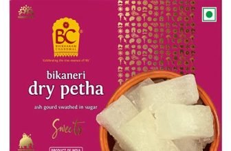 Bhikharam Chandmal Dry Agra Ka Petha – White Petha – Dry Sweet – Special Agra Petha – Indian Sweet – 400 Gm (Pack Of 1)