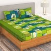 Bedspun 150 Tc Microfiber 1 U Double Size Bed Sheet With 2 Pillow Covers (220 X 225 Cm Or 86 X 88 Inch), Green
