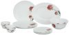 Larah by Borosil Fluted Nargis Dinner Set 21 Pieces, Opal Glass Dinner Plates & Bowls Crockery Set for Dinning, White
