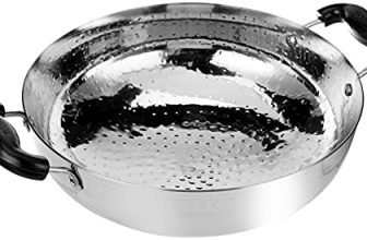 Tosaa Stainless Steel Matahr Kadai With Handle Size 14,27 Cm, Silver