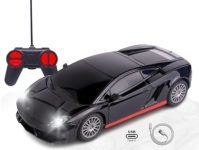 Popsugar High Speed Mini 1:24 Scale C-Type Usb Rechargeable Remote Control Car With Lithium Battery For Kids, Black & Red