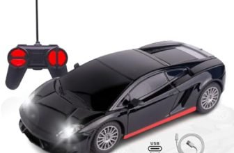 Popsugar High Speed Mini 1:24 Scale C-Type Usb Rechargeable Remote Control Car With Lithium Battery For Kids, Black & Red