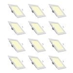 Polycab 12W Led Panel Light Scintillate Edge Slim Square Smart Offers Bright Lumination Long Lifespan No Harmful Radiation (Warm White, 3000K, 12 Pcs, Cut Out: 5.9 Inches)